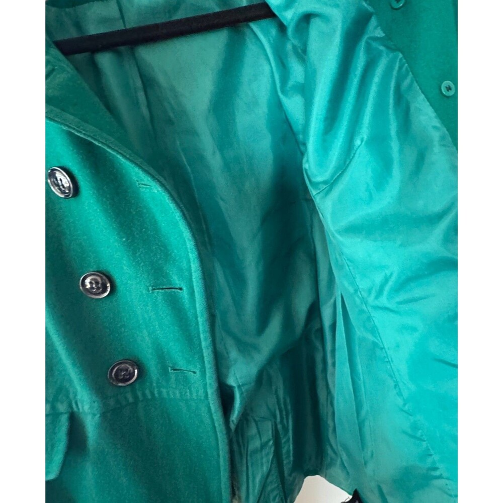 Emerald Green Apostrophe Wool Peacoat, Academic Preppy Plus Size Coat 16-18W - Picture 11 of 12